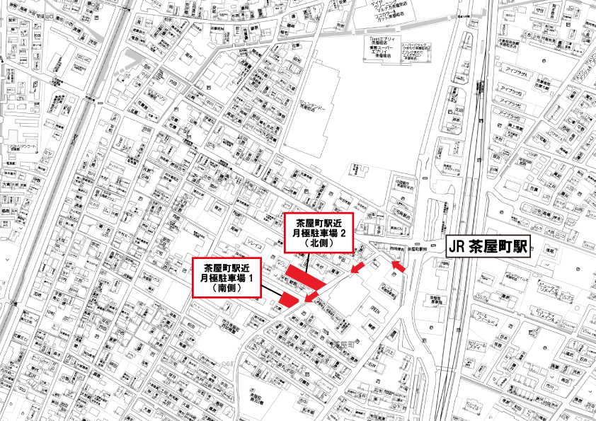 茶屋町駅周辺の月極駐車場